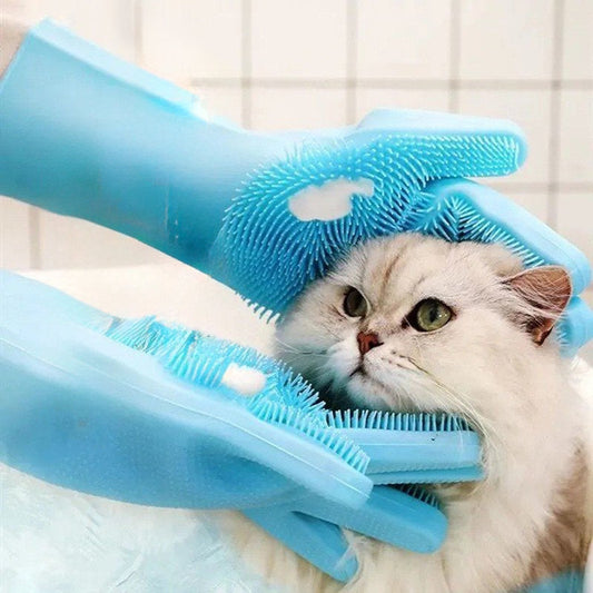 🔥 50% RABATT på utvalda produkter🎉Femfingrade massagehandskar för husdjursvård
