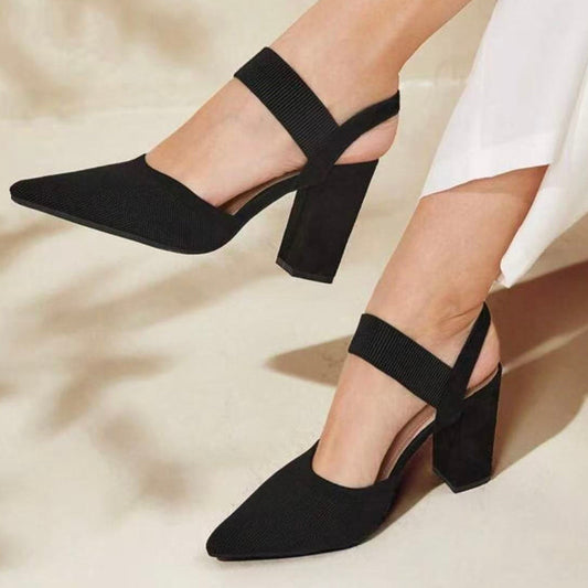 🔥 50% RABATT på utvalda produkter🎉Spetsiga pumps med blockklack och slingback