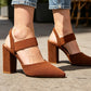 🔥 50% RABATT på utvalda produkter🎉Spetsiga pumps med blockklack och slingback