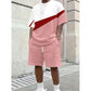 🔥 Såljer så länge lagret räcker 40 % RABATT! 🎉 Herr Färgblockad Casual T-shirt och Shorts Set