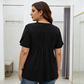 ⏳Begränsad tid – 50% rabatt⏰Dam-T-shirt med veckad front och puffärmar