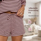 🏝️ BEGRÄNSAD TID -50% RABATT! ✨ Oversized randig T-shirt och shorts i set för kvinnor – Lounge, Casual, Cool 😎