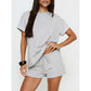 🏝️ BEGRÄNSAD TID -50% RABATT! ✨ Oversized randig T-shirt och shorts i set för kvinnor – Lounge, Casual, Cool 😎