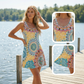 👗 50% RABATT NU!🌴 Avslappnad Ärmlös A-linje Sommarklänning – Lätt & Casual Tryck – Strand & Picknick Essential 🍹