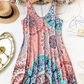 👗 50% RABATT NU!🌴 Avslappnad Ärmlös A-linje Sommarklänning – Lätt & Casual Tryck – Strand & Picknick Essential 🍹