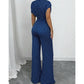 🔥 60% RABATT på utvalda produkter🎉Elegant jumpsuit med asymmetrisk halsringning och prickmönster