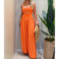 👗 50 % RABATT NU!✨Ärmlös jumpsuit med utskärningar och vida ben samt knytning i ryggen