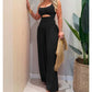 👗 50 % RABATT NU!✨Ärmlös jumpsuit med utskärningar och vida ben samt knytning i ryggen