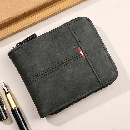 ⏳Begränsad tid – 55% rabatt⏰Herr PU-Läder Blixtlås Bifold Plånbok