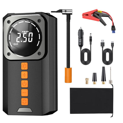 🔥 50% RABATT på utvalda produkter🎉Digital tryckluftskompressor med display och bilbatteri-startbooster