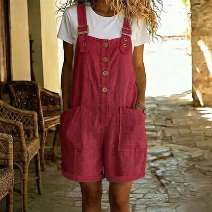 👖 50 % RABATT NU! ✨ Retro enfärgad overall – justerbara axelband, stora fickor & avslappnad passform – perfekt sommar-casual essential ☀️
