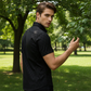 👔 60% RABATT NU!🖤 Svart herrskjorta med textur – Diamantjacquard och atletisk passform – Snyggt och oumbärligt 🔥