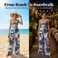 ⏳Begränsad tid – 50% rabatt⏰Axelbandslös smockad jumpsuit med vida ben