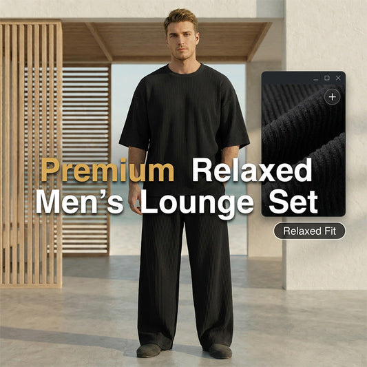 👕60% RABATT på utvalda produkter🎉👖 Avslappnat ribbad lounge-set för män