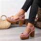 👡 BEGRÄNSAD TID 55% RABATT! ✨ Dam Klumpklack Platförm Sandaler – Stabila, Stoppade, Sommar 🌞