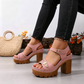 👡 BEGRÄNSAD TID 55% RABATT! ✨ Dam Klumpklack Platförm Sandaler – Stabila, Stoppade, Sommar 🌞