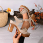 👡 BEGRÄNSAD TID 55% RABATT! ✨ Dam Klumpklack Platförm Sandaler – Stabila, Stoppade, Sommar 🌞