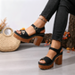 👡 BEGRÄNSAD TID 55% RABATT! ✨ Dam Klumpklack Platförm Sandaler – Stabila, Stoppade, Sommar 🌞