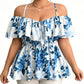 🌸 BEGRÄNSAD TID – 50 % RABATT! ✨ Damtopp i plus size med bar axel – Peplum, volanger och blommigt 👒