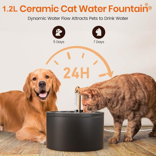 🔥 70% RABATT på utvalda produkter🐱 💧 Keramisk vattenfontän för husdjur med kran – fräscht vatten hela dagen