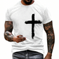 ✝️ BEGRÄNSAD TID: 50 % RABATT! ✨ Herr-T-shirt med tro-motiv – Slitet kors, bekväm passform, hög kvalitet 🧡