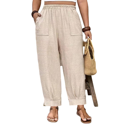 👖 Tidsbegränsat – 54 % RABATT! ✨ Dam enfärgade byxor med ankelmudd – smickrande siluett, resår i midjan & perfekta för både vardag och jobb 💃