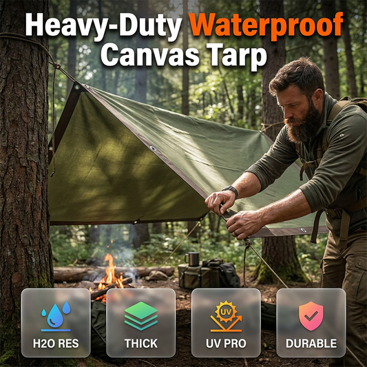 🛡️ LIMITED-TIME 50% OFF! ✨ Heavy-Duty Waterproof Tarp – Tear-Resistant, Silicone Coated, Versatile 🌧️