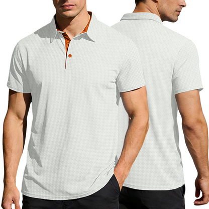👔 50% RABATT NU! 🌬️ Herr Kortärmad Kragskjorta – Andningsbar, Fukttransporterande & Stilren Kontrastkrage – Perfekt För Varma Dagar, Arbete & Fritid ☀️