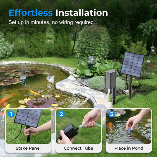 🔥 60% RABATT 🐟 Solcellsdriven dammluftare med inbyggd luftpump ☀️ Syresätt vattnet effektivt – utan elkostnader 🌿
