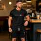 ✨ Sommarerbjudande: 50 % RABATT! ✨ 👕 2-delat set med tryckt topp och shorts för herrar