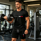 ✨ Sommarerbjudande: 50 % RABATT! ✨ 👕 2-delat set med tryckt topp och shorts för herrar