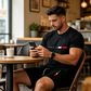 ✨ Sommarerbjudande: 50 % RABATT! ✨ 👕 2-delat set med tryckt topp och shorts för herrar