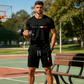 ✨ Sommarerbjudande: 50 % RABATT! ✨ 👕 2-delat set med tryckt topp och shorts för herrar