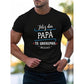 ⏳Begränsad tid – 50% rabatt⏰Glad fars dag - Herrars avslappnade T-shirt med grafiskt tryck