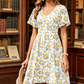 👗 50% RABATT NU! ✨ Damklänning med Blommönster och V-ringning – Volangärmar, A-linje & Lättviktigt – Luftig & Romantisk – Perfekt för sommarfester eller helgens brunch 🌸
