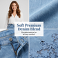 👗✨ Elegant spets-spliced denim maxikjol med fickor