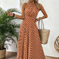 👗 60% RABATT! ⏳ Halterklänning med prickar för dam – Flödande & ledig passform – Perfekt för sommar, strand eller lata dagar – romantisk stil med retrokänsla 🌸