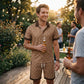 🔥 50% RABATT 👕☀️ Herr 2-delat Sommarset ✨ Trendigt tryck, bekväm passform & perfekt för sommarens alla tillfällen 🌴