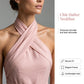👗 50% RABATT NU! 💫 Elegant Halter Ärmlös Hoppdräkt med Midjeband – Korsad Halsringning, Vida Ben & Djupa Sidofickor – Ansträngningslös Sofistikering ✨