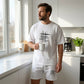 📢📢 50% RABATT !! ⏰ 2-delars set med T-shirt och shorts för herr – Mjukt och andasbart – Avslappnad passform, perfekt för lata sommardagar eller strandhäng – Lättmatchad stil ☀️