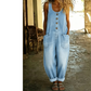 👗 50% RABATT NU! 👖 Casual Jumpsuit med Vida Ben – Fickor & Vintageknappar – Perfekt för Sommar & Vardag – Andningsbar & Bekväm ☀️