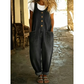 👗 50% RABATT NU! 👖 Casual Jumpsuit med Vida Ben – Fickor & Vintageknappar – Perfekt för Sommar & Vardag – Andningsbar & Bekväm ☀️
