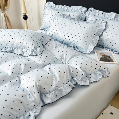 ⏳ Begränsad tid: 50% rabatt ⏰Fri frakt🚀 🛌 Lyxigt sängset i kylande iskenside med volanger 🛌