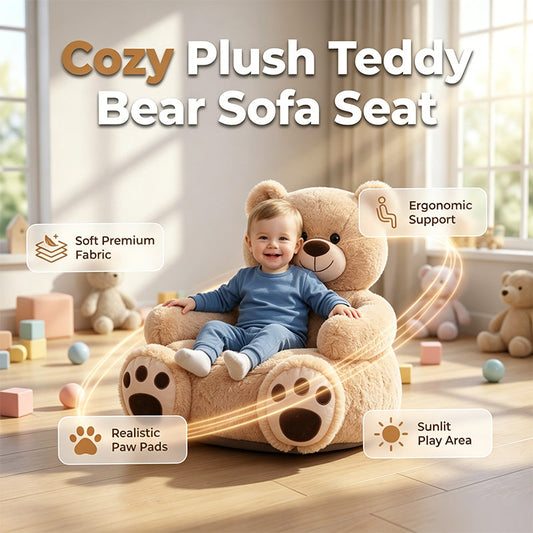 🔥 50% RABATT på utvalda produkter🎉Plysch barnstol i nallebjörnsdesign 🧸 Mjuk, gullig & perfekt för sagostunden – en egen liten tron ✨