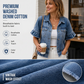 🧥 60% RABATT NU! 🌾 Damernas Sommar Jeansjacka med Volangärmar – Lätt, Snygg & Andningsbar 🦋