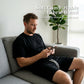 ⏳Begränsad tid – 50% rabatt⏰✨Nyhet – Herr Bokstavs-T-shirt & Shorts med Dragsnitt