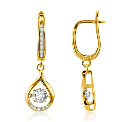 ✨ 50% RABATT NU! 💎 Damernas Glittrande Droppformade Örhängen – Dansande Moissanite & Eleganta Hängande – Tidlös Glamour 🥂