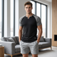 👕 TIDSBEGRÄNSAD 60% RABATT! ✨ Herr V-ringad Raglan T-shirt – Snabbtorkande, Slim Fit, Tvåfärgad 🏋️