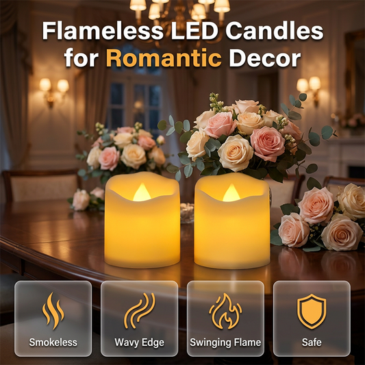 ⏳Begränsad tid – 60% rabatt⏰Varmt Flimrande Flamlösa LED-Ljus🎁Stor rea! Köp nu och spara mycket pengar
