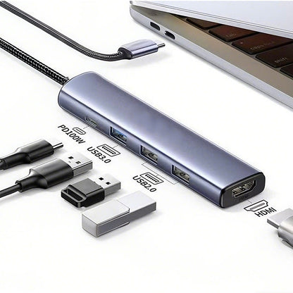 ⏳Begränsad tid – 50% rabatt⏰Bärbar 5-i-1 USB-C Hub med 4K HDMI-utgång